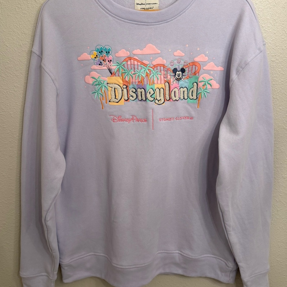 Stoney Clover Lane Disneyland Marquee Lavender Crewneck Sweatshirt Disney - Picture 3 of 7